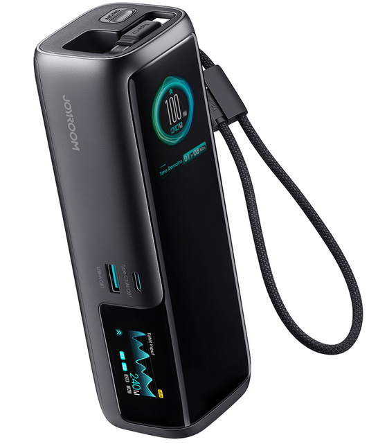 Batterie externe Joyroom PODIX PR70, 25 000 mAh, 240 W, QC + PD, 1 x USB-A - 3 x USB-C, noire