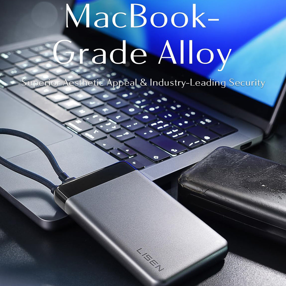 Externe Batterie Lisen, 10000mAh, 22,5W, PD, 2 x USB-C, Grau