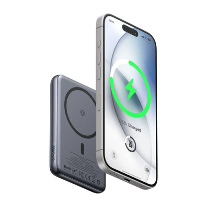 Externer Wireless-Akku McDodo MC-8361 Meta, 5000mAh, 20W, PD + FQI, 1 x QI - 1 x USB-C, Grau