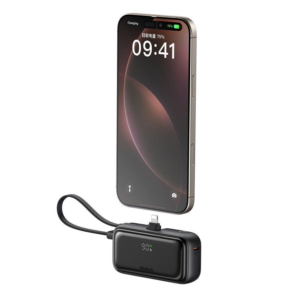 McDodo MC-7800 Freekit External Battery, 5000mAh, 22.5W, PD, 1 x Lightning - 2 x USB-C, Black