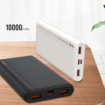 XO Design PR127 External Battery, 20000mAh, 22.5W, QC + PD, 1 x USB-C - 2 x USB-A, Black