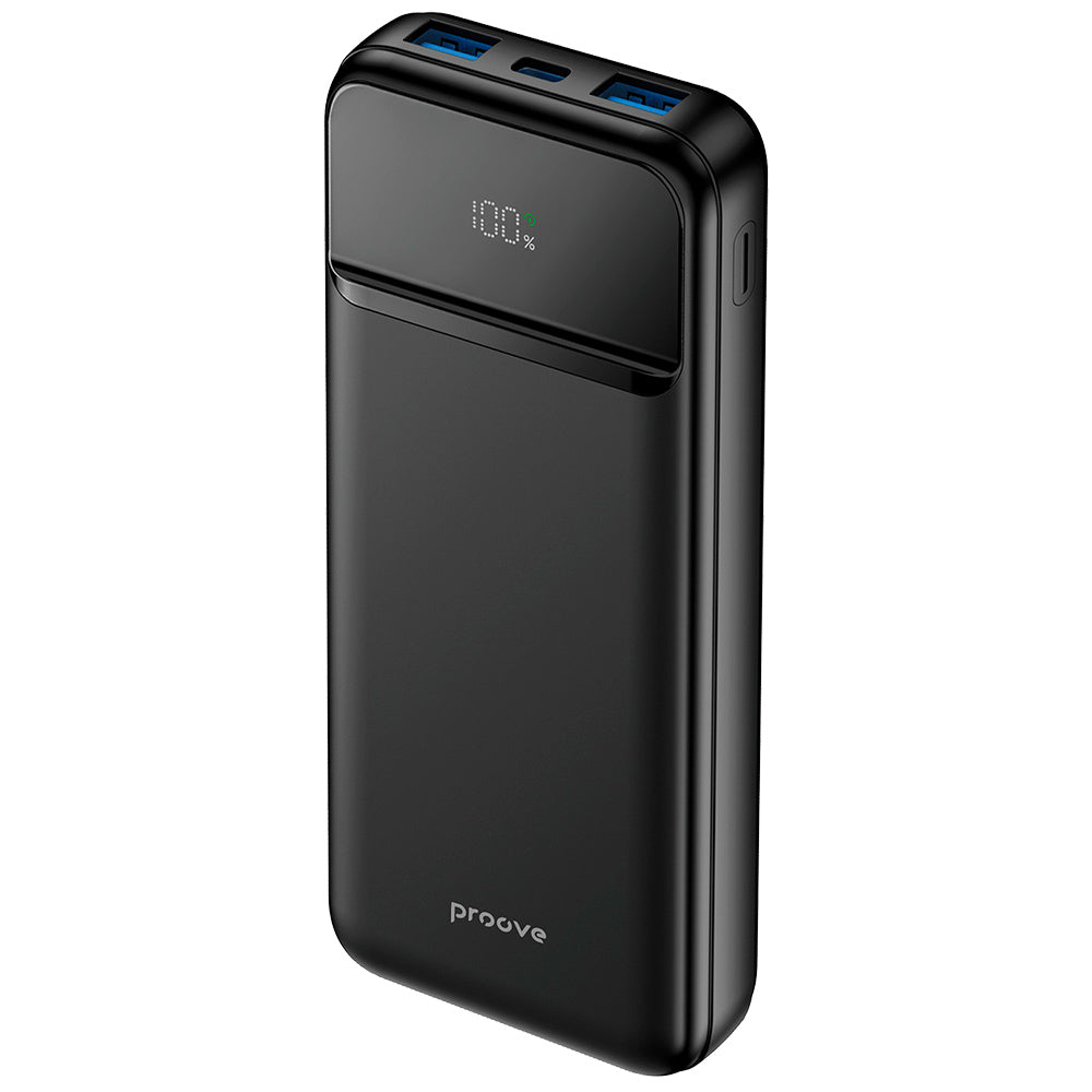 Externer Akku Proove Illuminator 2, 10000mAh, 22.5W, QC + PD, 2 x USB-A - 1 x USB-C, Schwarz PBIP10212201