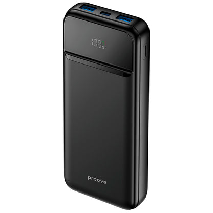 Externer Akku Proove Illuminator 2, 10000mAh, 22.5W, QC + PD, 2 x USB-A - 1 x USB-C, Schwarz PBIP10212201