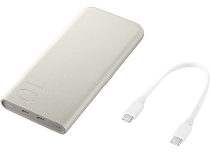 Batterie Externe Samsung, 10000mAh, 25W, PD, 2 x USB-C, Beige, Reconditionnée EB-P3400XUEGEU