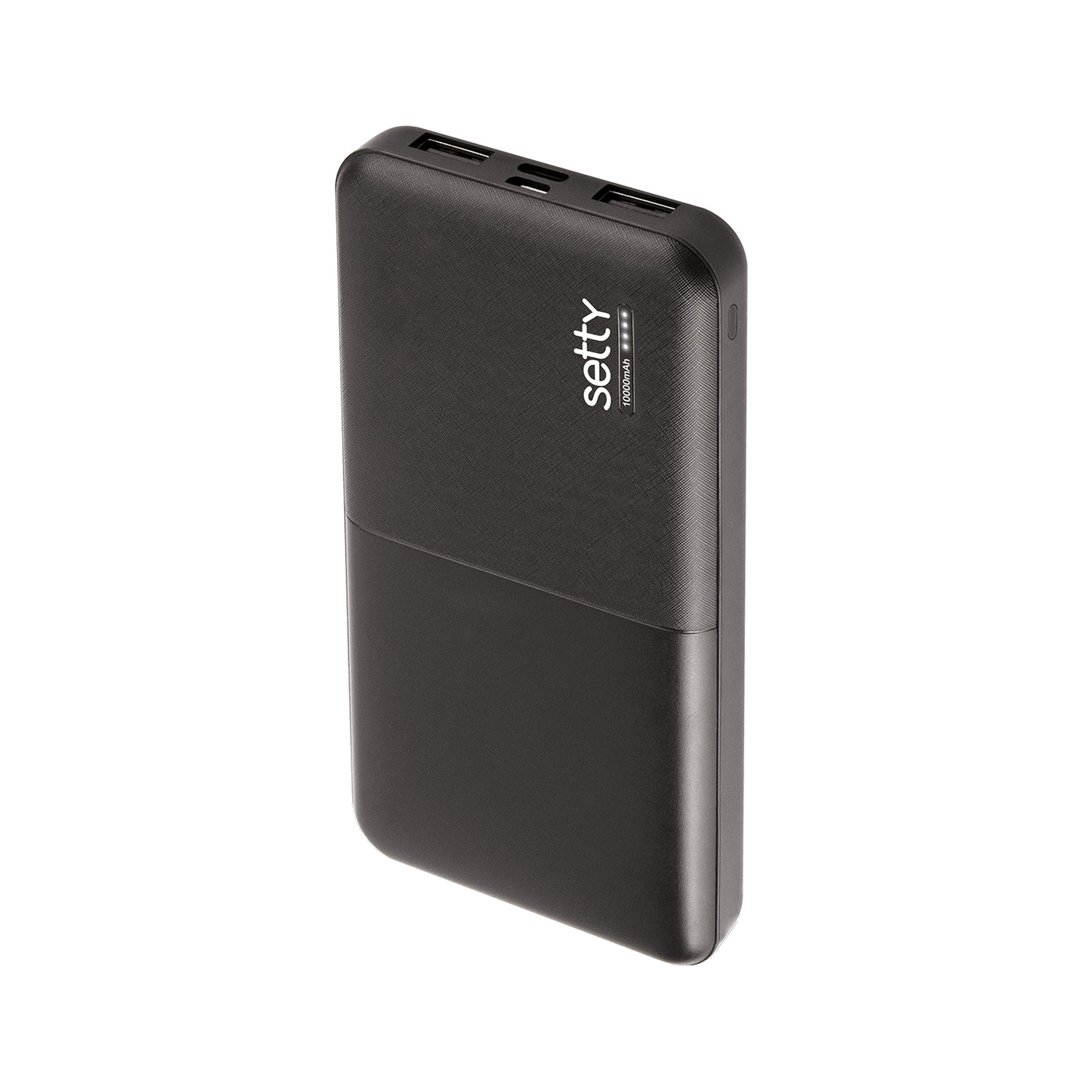 Batterie Externe Setty, 10000mAh, 10W, 2 x USB-A, Noire