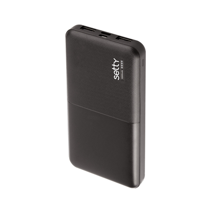 Batterie Externe Setty, 10000mAh, 10W, 2 x USB-A, Noire