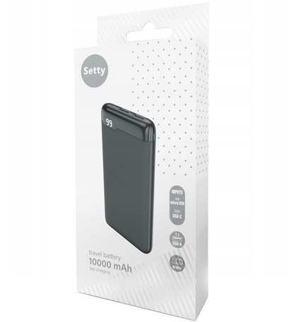 Batterie Externe Setty SPBL-10, 10000mAh, 10W, 2 x USB-A, Noire