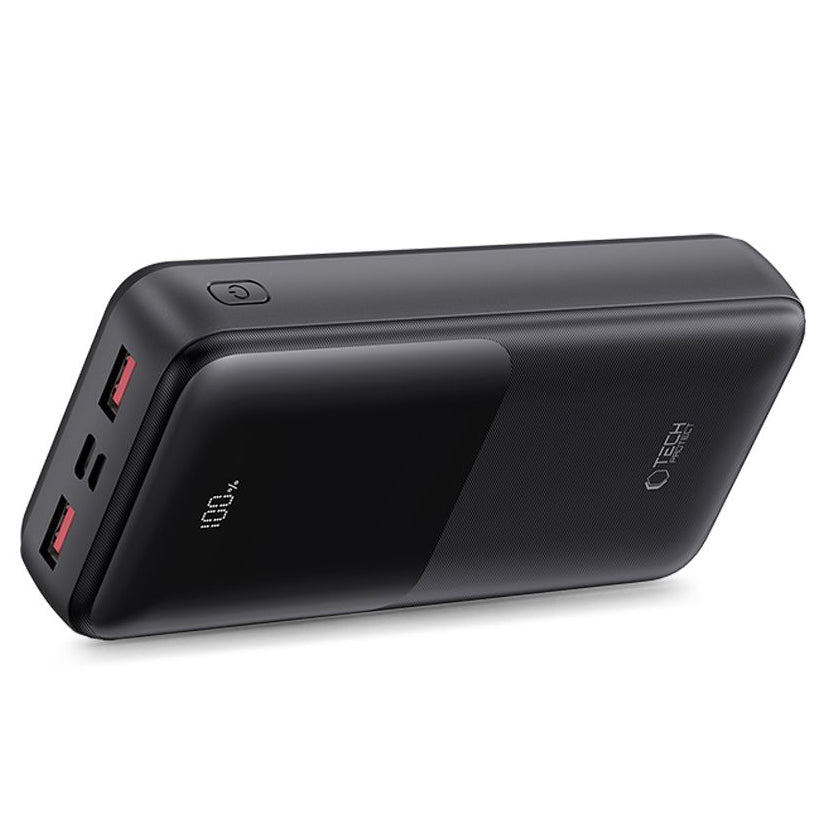 Externer Akku Tech-Protect PB02, 20000mAh, 22.5W, QC + PD, 1 x USB-C - 2 x USB-A, Schwarz