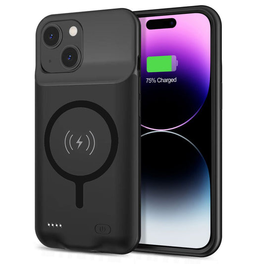 Externer Akku Typ Hülle Wireless Techsuit Power Pro Battery für Apple iPhone 15 Plus, 8500mAh, Schwarz