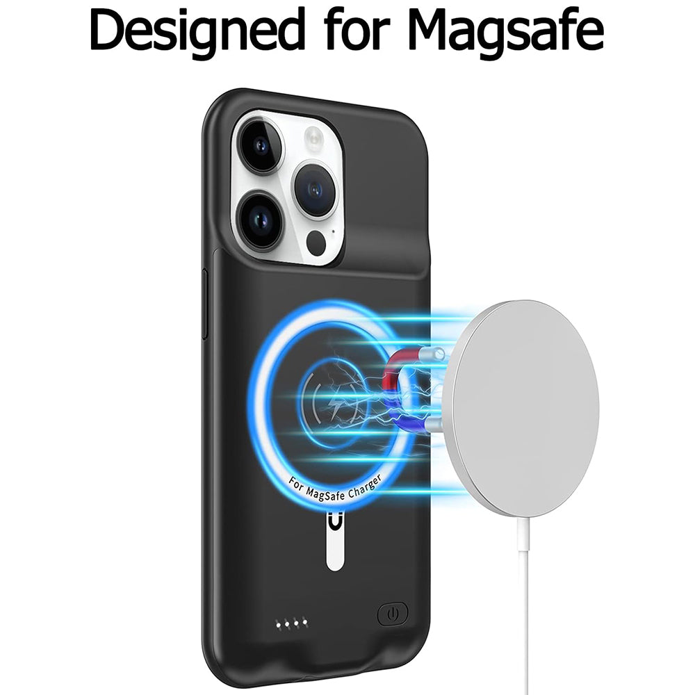 Batterie Externe Type Étui Sans Fil Techsuit Power Pro Battery pour Apple iPhone 15 Pro Max, 8500mAh, Noire
