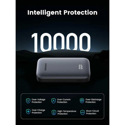 Externer Akku UGREEN PB502, 10000mAh, 30W, QC + PD, 1 x USB-A - 1 x USB-C, Grau