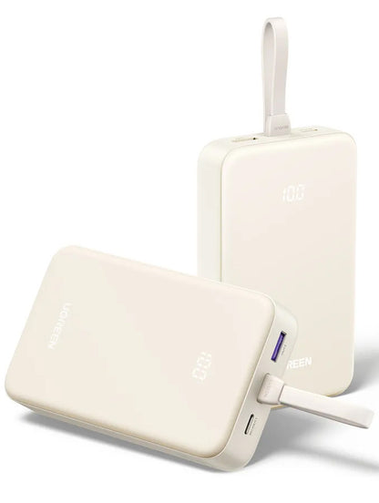 Batterie Externe UGREEN PB521, 20000mAh, 30W, QC + PD, 1 x USB-A - 2 x USB-C, Blanche