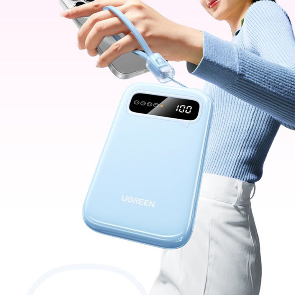 Batterie Externe UGREEN PB522, 10000mAh, 20W, QC + PD, 1 x USB-A - 1 x USB-C, Bleue