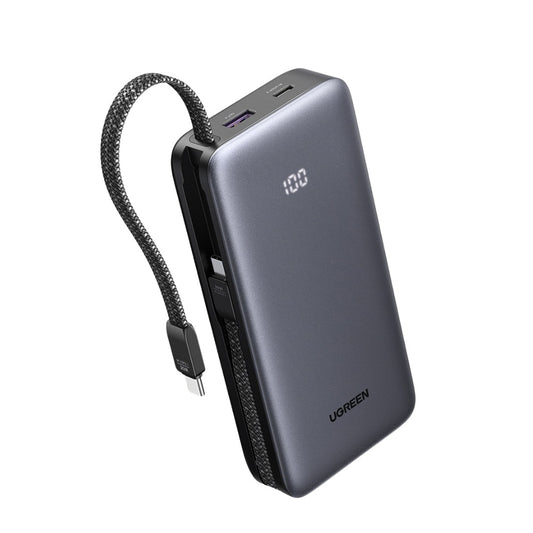 Externer Akku UGREEN PB528 (55985B), 20000mAh, 30W, QC + PD, 1 x USB-A - 3 x USB-C, Grau