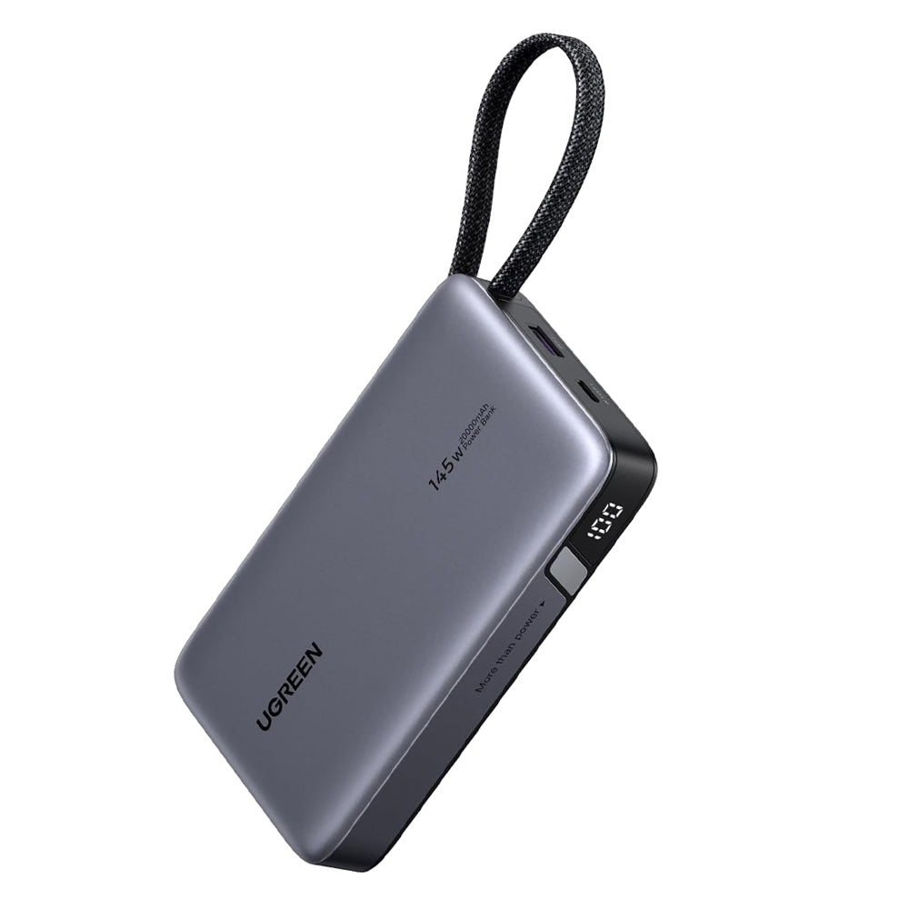 Externer Akku UGREEN PB551 (55992B), 20000mAh, 145W, QC + PD, 1 x USB-A - 2 x USB-C, Grau