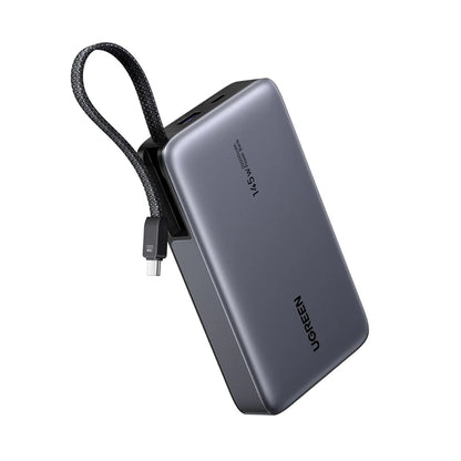 Externer Akku UGREEN PB551 (55992), 20000mAh, 145W, QC + PD, 1 x USB-A - 2 x USB-C, Grau