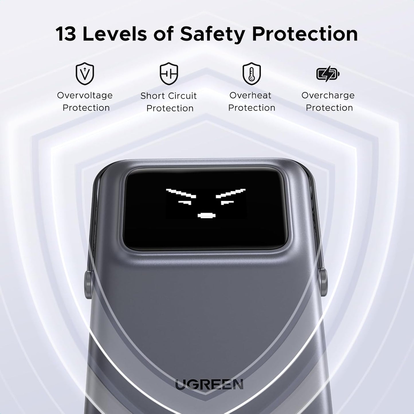 Batterie Externe Sans Fil UGREEN PB572 Uno, 10000mAh, 20W, PD + FQI, 1 x QI - 1 x USB-C, Gris