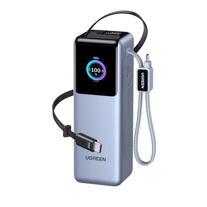 Batterie Externe UGREEN PB728 (75702B), 25000mAh, 200W, QC + PD, 1 x USB-A - 2 x USB-C, Gris