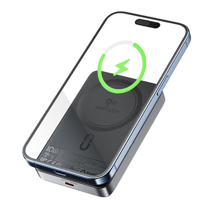 Batterie Externe Sans Fil Acefast M11, 10000mAh, 30W, PD + FQI, 1 x QI - 1 x USB-C, Noire