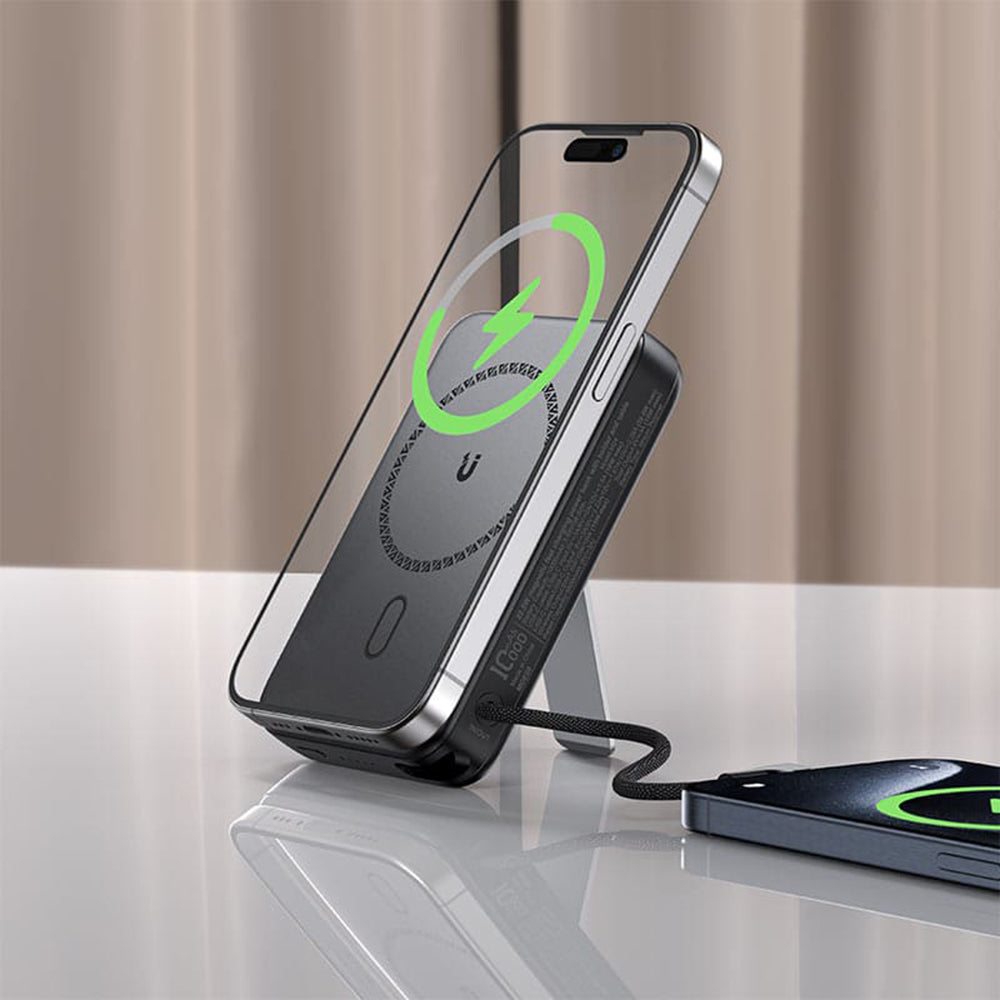 Batterie Externe Sans Fil Acefast M24, 10000mAh, 22.5W, PD + FQI, 1 x QI - 2 x USB-C, Gris