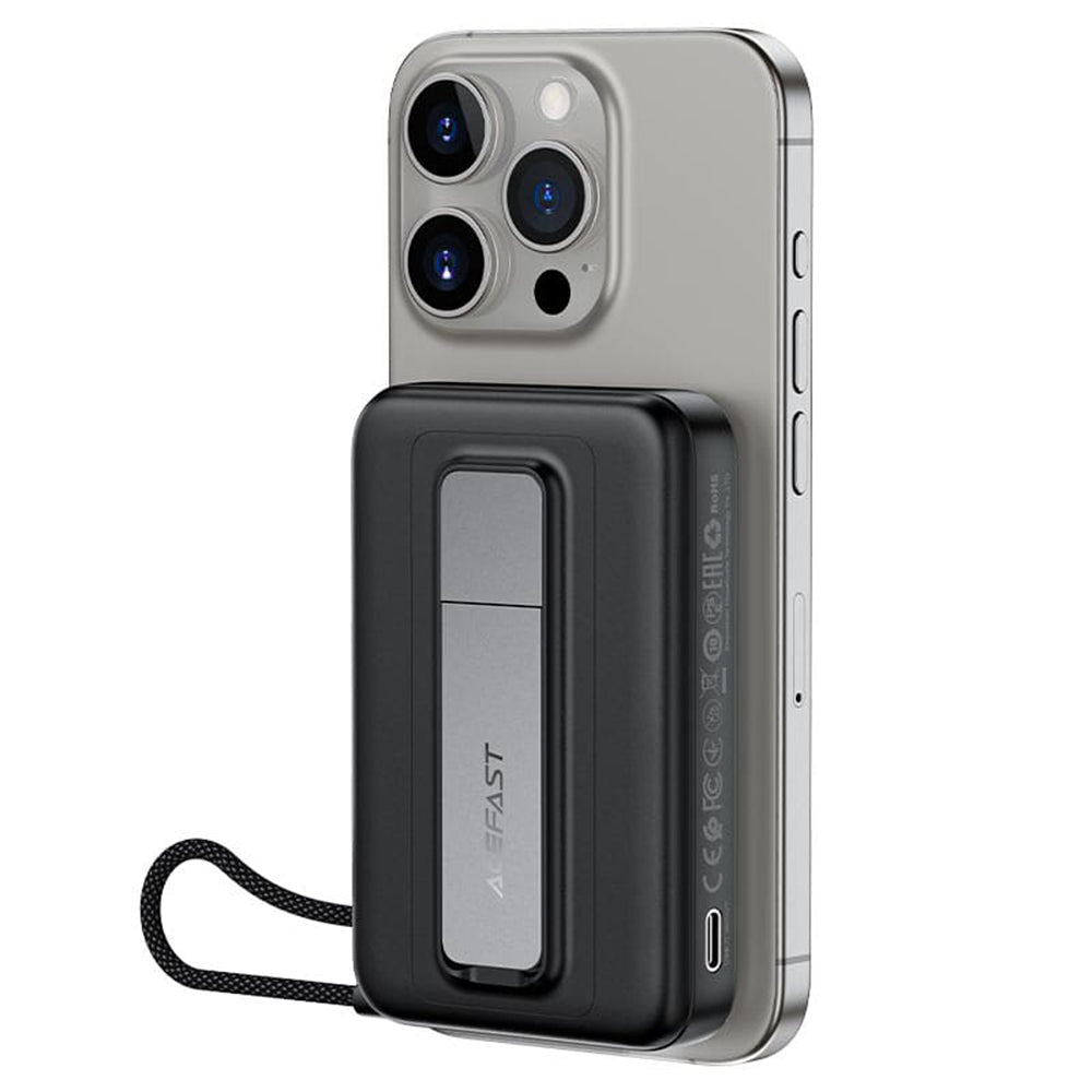 Batterie Externe Sans Fil Acefast M24, 10000mAh, 22.5W, PD + FQI, 1 x QI - 2 x USB-C, Gris