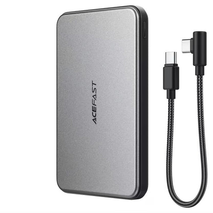 Batterie Externe Sans Fil Acefast M30, 5000mAh, 20W, PD + FQI, 1 x QI - 2 x USB-C, Noire
