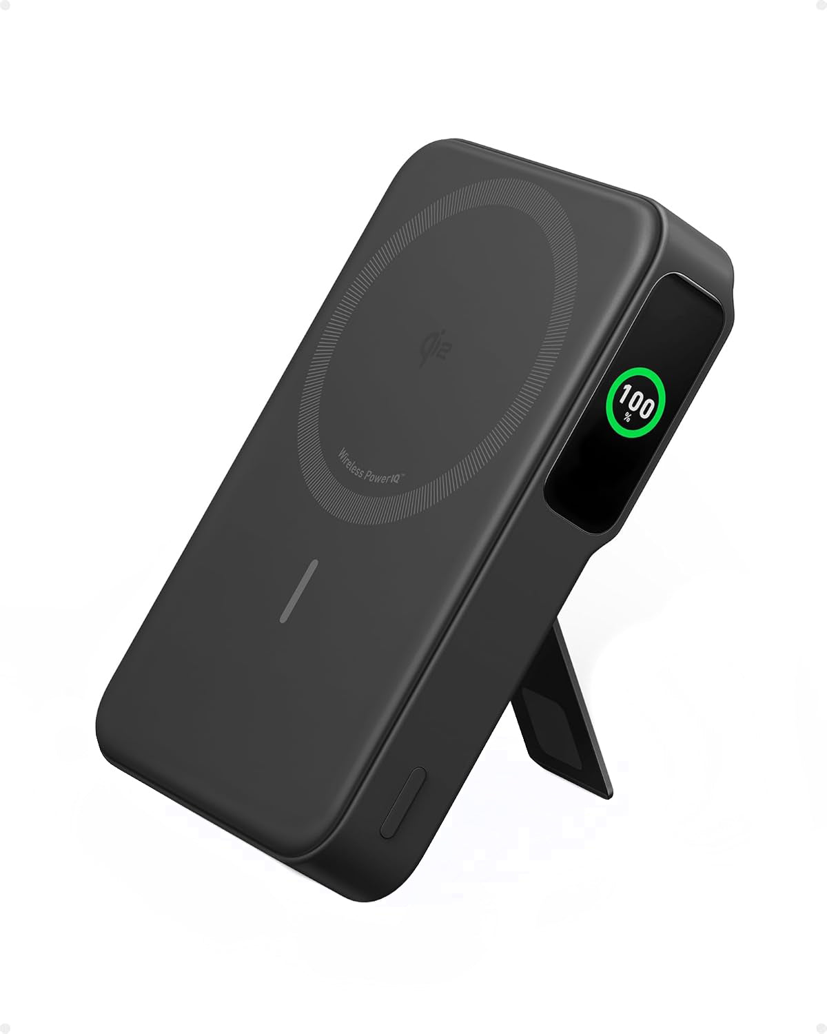 Externer Wireless Akku Anker MagGo, 10000mAh, 27W, PD + FQI, 1 x QI - 1 x USB-C, Schwarz A1654011