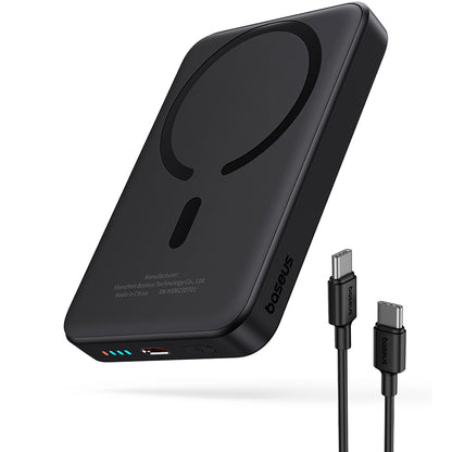 Batterie Externe Sans Fil Baseus Magnetic Mini, 10000mAh, 20W, PD + FQI, 1 x QI - 1 x USB-C, Noire P10059001113-00
