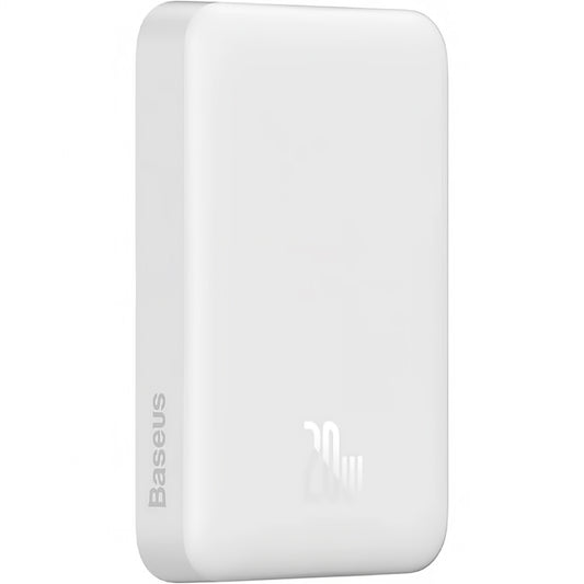 Externer Akku Baseus Magnetic Mini, Wireless, 10000mAh, 20W, PD + FQI, 1 x QI - 1 x USB-C, Weiß PPCX07002
