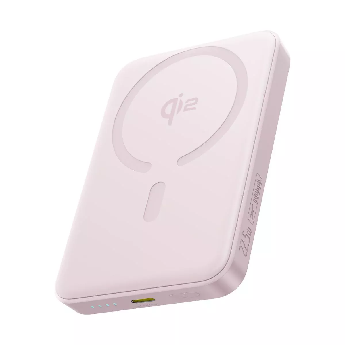 Baseus Enerfill FM12 Wireless External Battery, 10000mAh, 22.5W, PD + FQI, 1 x QI - 1 x USB-C, Pink E0028502