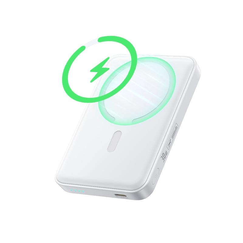 Baseus EnerFill FM11 Wireless Externe Batterie, 10000mAh, 30W, PD + FQI, 1 x QI - 1 x USB-C, Weiß