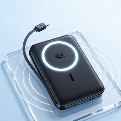 Batterie Externe Sans Fil Baseus PicoGo AM61, 10000mAh, 45W, PD + FQI, 1 x QI - 2 x USB-C, Noire E0028V00