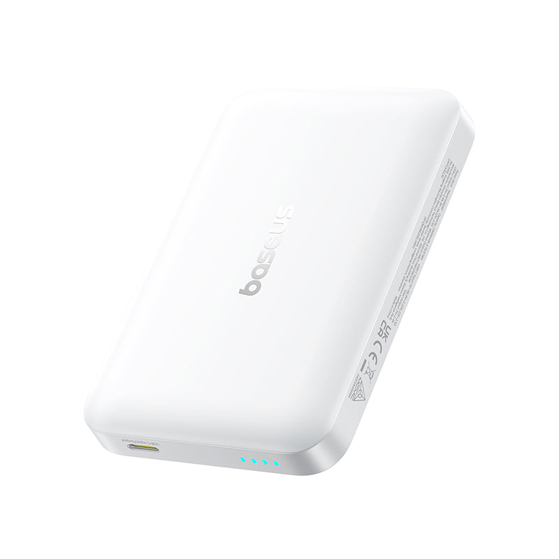Baseus EnerFill FM11 Wireless Externe Batterie, 10000mAh, 30W, PD + FQI, 1 x QI - 1 x USB-C, Weiß