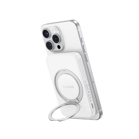 Batterie Externe Sans Fil Baseus PicoGo, 5000mAh, 20W, PD + FQI, 1 x QI - 1 x USB-C, Blanche P10076800213-01