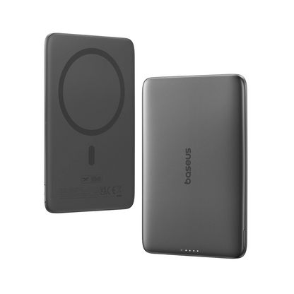 Externer Wireless-Akku Baseus PicoGo AM41, 5000mAh, 20W, PD + FQI, 1 x QI - 1 x USB-C, Schwarz