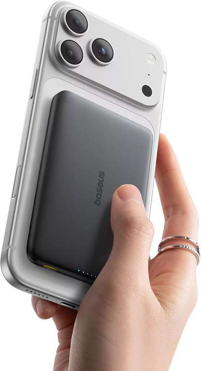 Externer Wireless-Akku Baseus PicoGo AM41, 10000mAh, 27W, PD + FQI, 1 x QI - 1 x USB-C, Schwarz E0027201