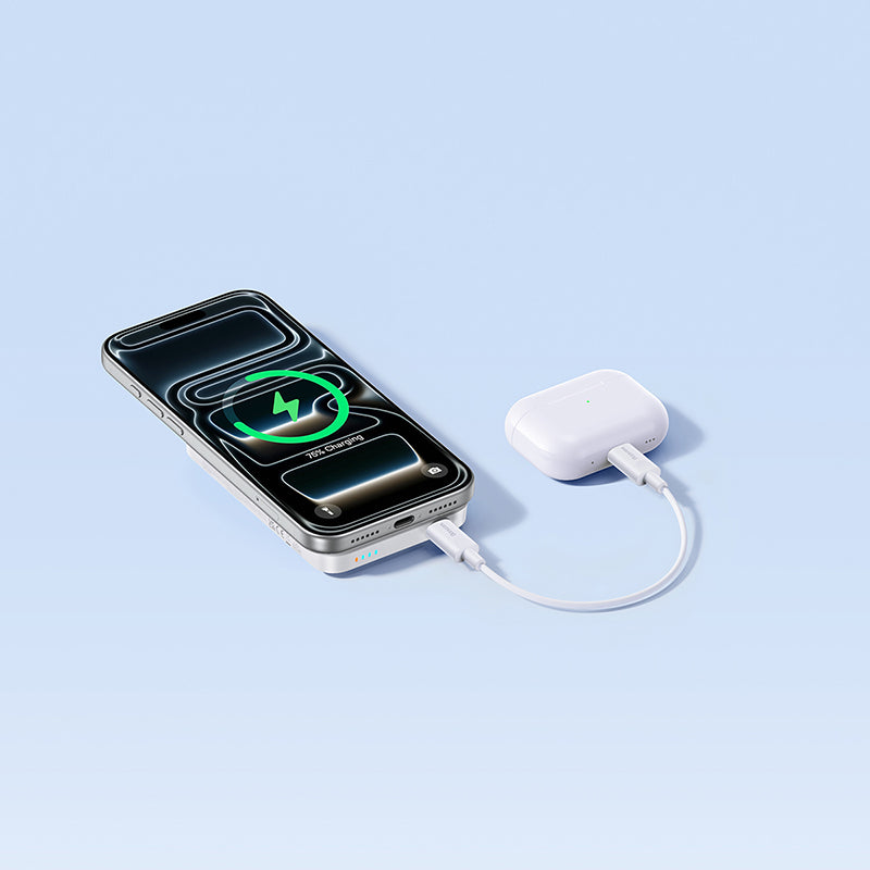 Baseus EnerFill FM11 Wireless Externe Batterie, 10000mAh, 30W, PD + FQI, 1 x QI - 1 x USB-C, Weiß