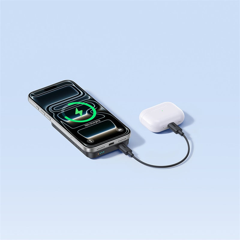 Batterie Externe Sans Fil Baseus EnerFill FM11, 10000mAh, 30W, PD + FQI, 1 x QI - 1 x USB-C, Noire