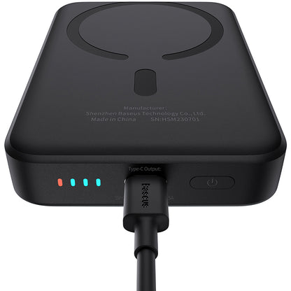 Batterie Externe Sans Fil Baseus Magnetic Mini, 10000mAh, 20W, PD + FQI, 1 x QI - 1 x USB-C, Noire P10059001113-00