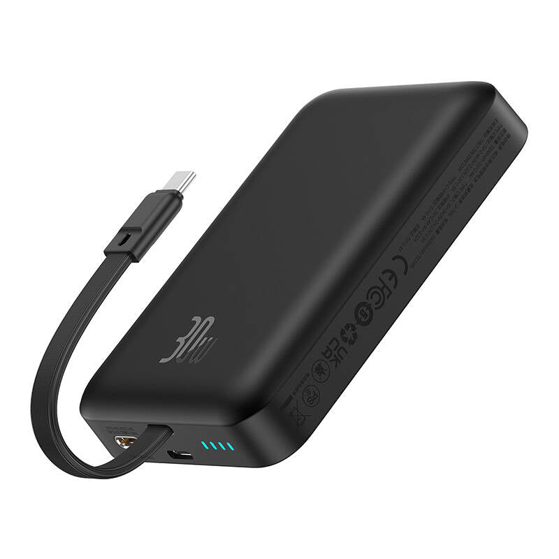 Batterie Externe Sans Fil Baseus Magnetic Mini, 10000mAh, 30W, PD + FQI, 1 x QI - 2 x USB-C, Noire P1002210B113-00