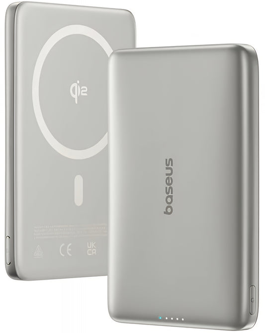 Batterie Externe Sans Fil Baseus PicoGo AM41, 10000mAh, 27W, PD + FQI, 1 x QI - 1 x USB-C, Beige E0027203