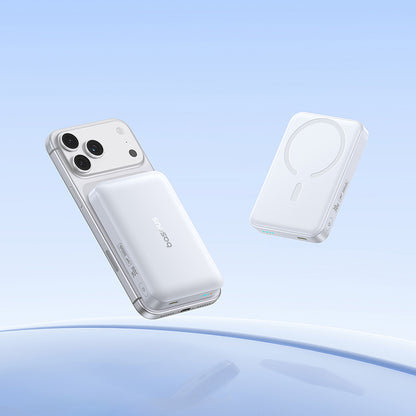 Baseus EnerFill FM11 Wireless Externe Batterie, 10000mAh, 30W, PD + FQI, 1 x QI - 1 x USB-C, Weiß