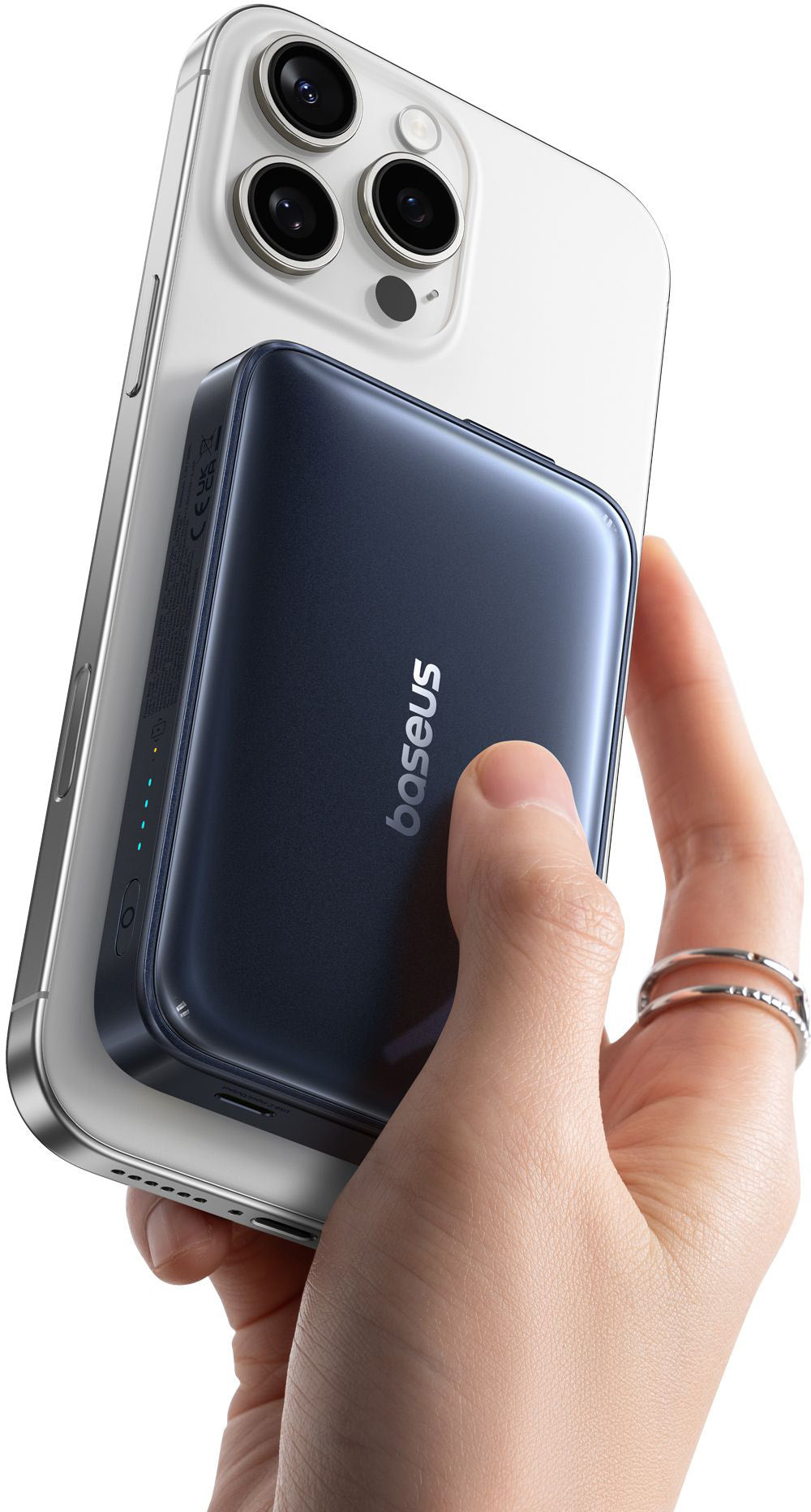 Batterie Externe Sans Fil Baseus PicoGo AM61, 10000mAh, 45W, PD + FQI, 1 x QI - 2 x USB-C, Noire E0028V00