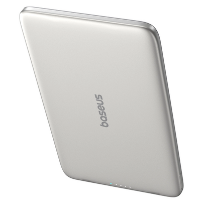Batterie Externe Sans Fil Baseus PicoGo AM41, 5000mAh, 20W, PD + FQI, 1 x QI - 1 x USB-C, Beige