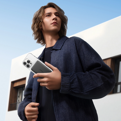 Externer Wireless-Akku Baseus PicoGo AM41, 5000mAh, 20W, PD + FQI, 1 x QI - 1 x USB-C, Schwarz