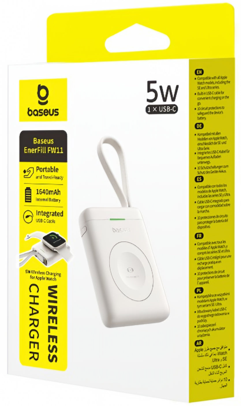 Wireless Powerbank Baseus EnerFill FW11, 1640mAh, 5W, 1 x QI, Weiß E0205302