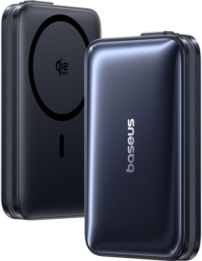 Batterie Externe Sans Fil Baseus PicoGo AM61, 10000mAh, 45W, PD + FQI, 1 x QI - 2 x USB-C, Noire E0028V00