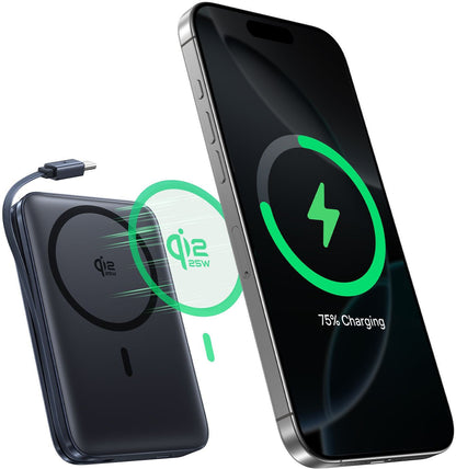 Batterie Externe Sans Fil Baseus PicoGo AM61, 10000mAh, 45W, PD + FQI, 1 x QI - 2 x USB-C, Noire E0028V00