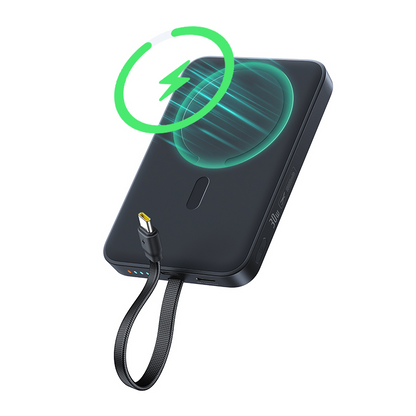 Baseus EnerFill FM11 kabellose Powerbank, 10000 mAh, 30 W, PD + FQI, 1 x Qi – 2 x USB-C, Schwarz E0028904