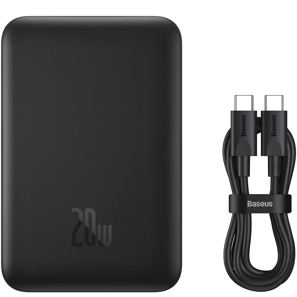 Externer Wireless Akku Baseus Magnetic Mini, 10000mAh, 20W, PD + FQI, 1 x QI - 1 x USB-C, Schwarz PPCX070001